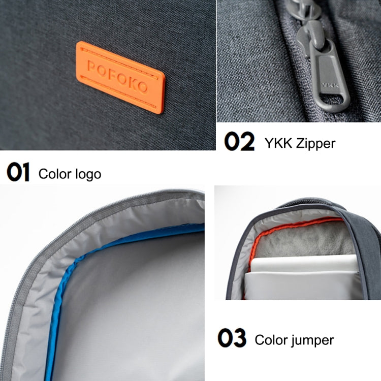 POFOKO A800系列 滌綸防水筆記本電腦手提包 適用於15英寸筆記本電腦