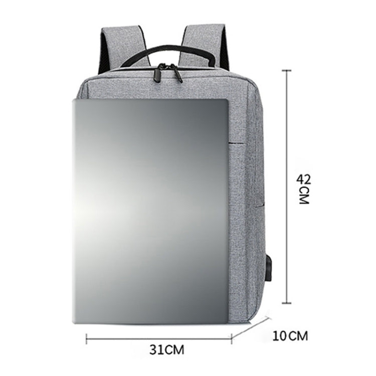 POFOKO 都市系列 大容量防水牛津布商務休閑雙肩包,外置USB充電設計 適用於15.6英寸筆記本電腦
