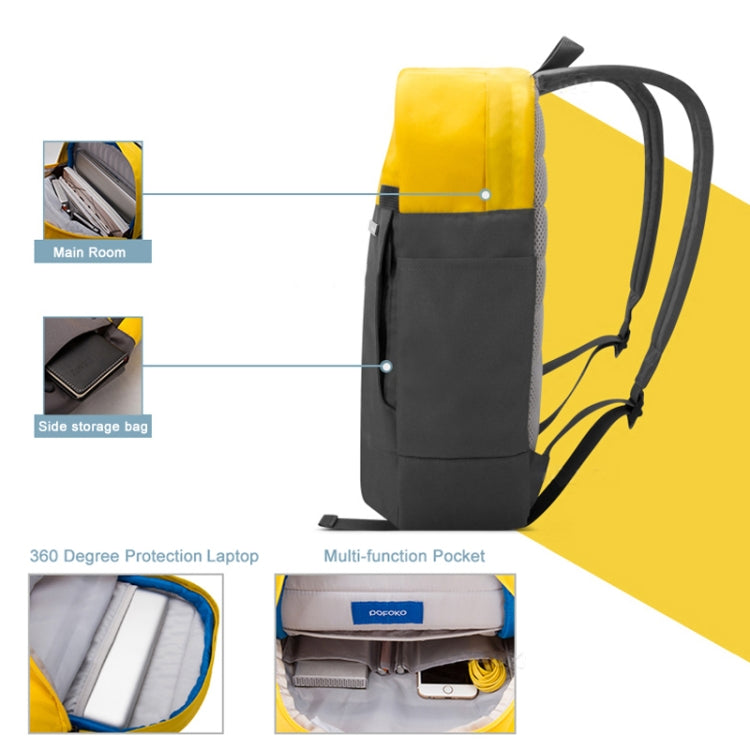 POFOKO XY 14-15.4英寸 時尚拼色多功能背包電腦包 尺寸：M