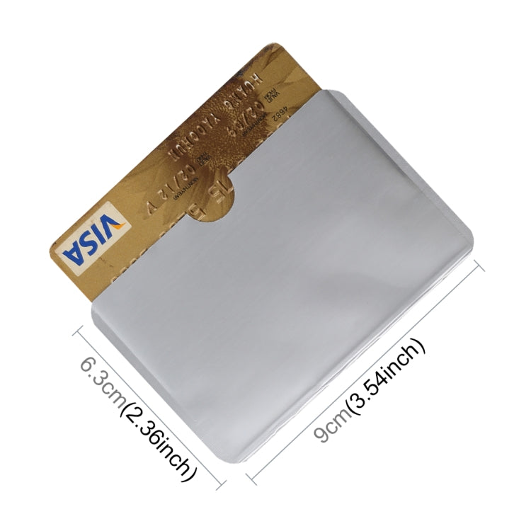 100個一賣 鋁箔防消磁銀行卡套 RFID屏蔽袋 尺寸: 9.3 x 6cm