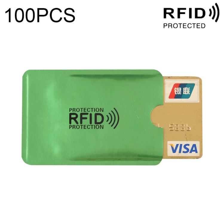 100pcs Aluminum Foil RFID Blocking Credit Card ID Bank Card Case Card Holder Cover, Size: 9 x 6.3cm