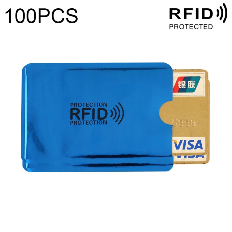 100pcs Aluminum Foil RFID Blocking Credit Card ID Bank Card Case Card Holder Cover, Size: 9 x 6.3cm