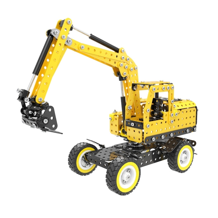 哆來趣 SW-007 502塊一賣 DIY不銹鋼挖掘機拼裝積木, SW-007 Excavator