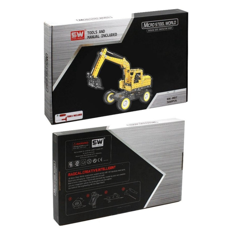 哆來趣 SW-007 502塊一賣 DIY不銹鋼挖掘機拼裝積木, SW-007 Excavator
