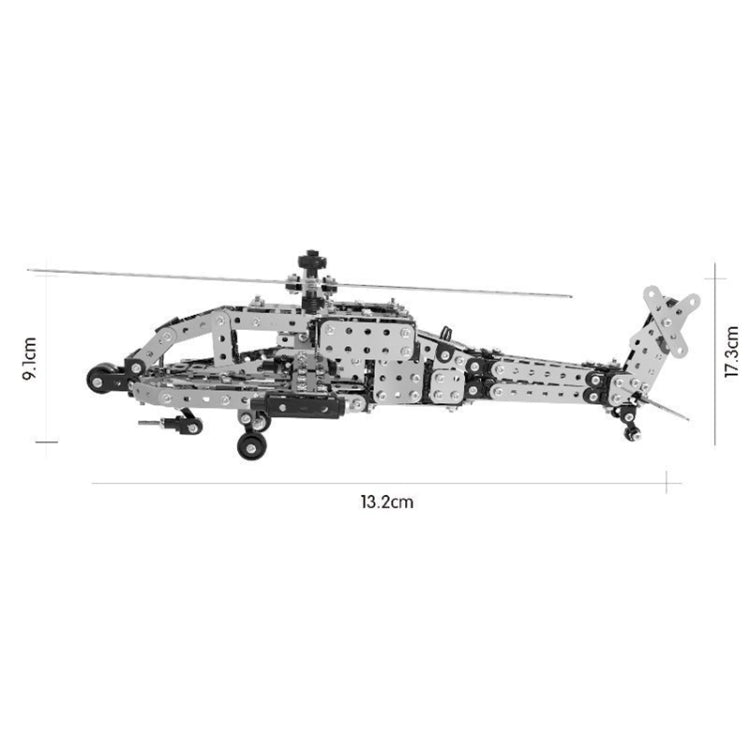 哆來趣 SW-021 DIY不銹鋼阿帕奇武裝直升機拼裝積木, SW-021 AH-64 Helicopter Gunship