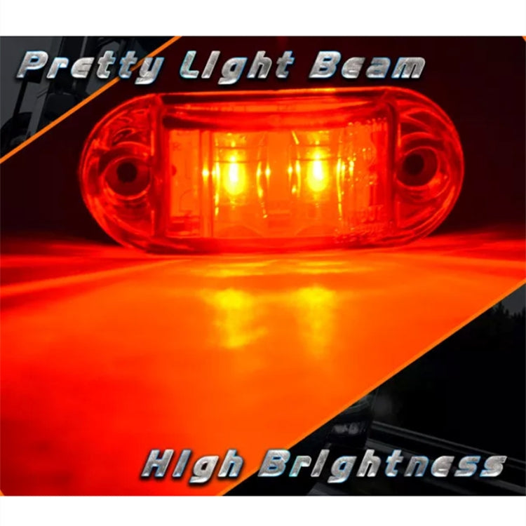 10個一賣 2LED食人魚卡車邊燈 10-30V 紅光