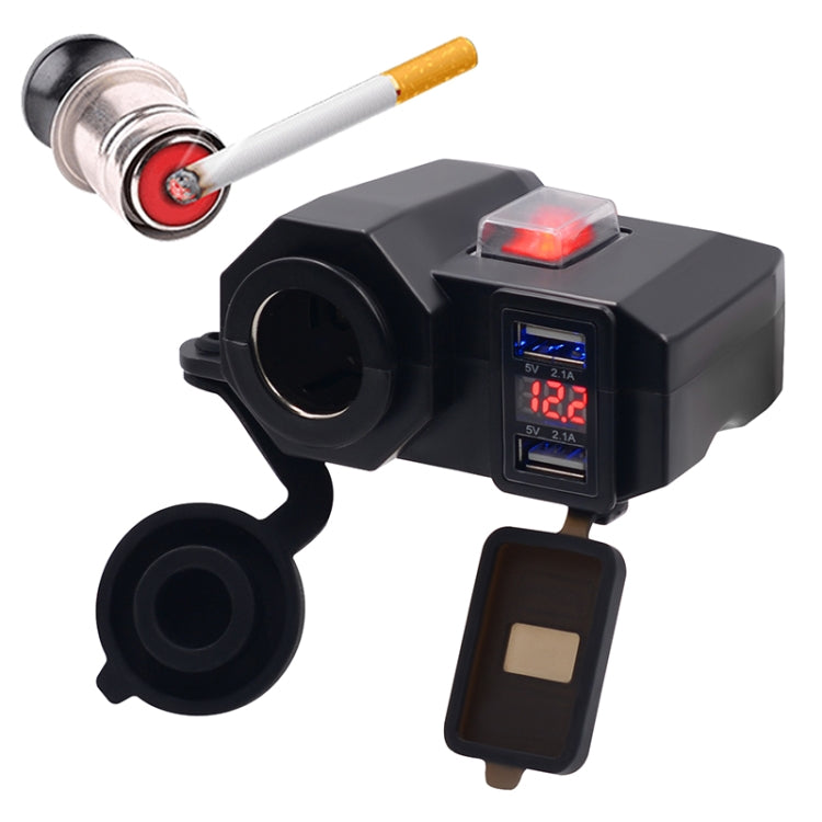WUPP 4代 多功能摩托車USB充電器點煙器，帶藍光