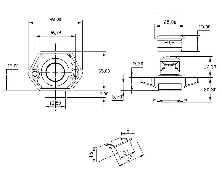 房車/遊艇/傢具 按壓式抽屜鎖 柜子鎖