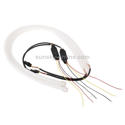 12V車載導光軟燈條，白光+黃光，長度：85厘米，2根一裝