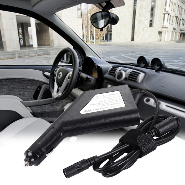 筆記本電腦電源/90瓦通用車充，帶8個轉接頭&1個USB 接口，適用於三星，索尼，華碩，宏碁，IBM，惠普，聯想筆記本