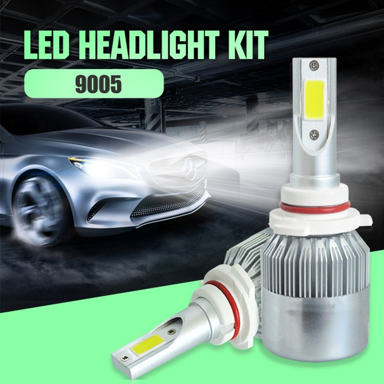 2pcs 9005 18W 1800LM 6000K Waterproof IP68 Car Auto LED Headlight with 2 COB LED Lamps, DC 9-36V, 9005