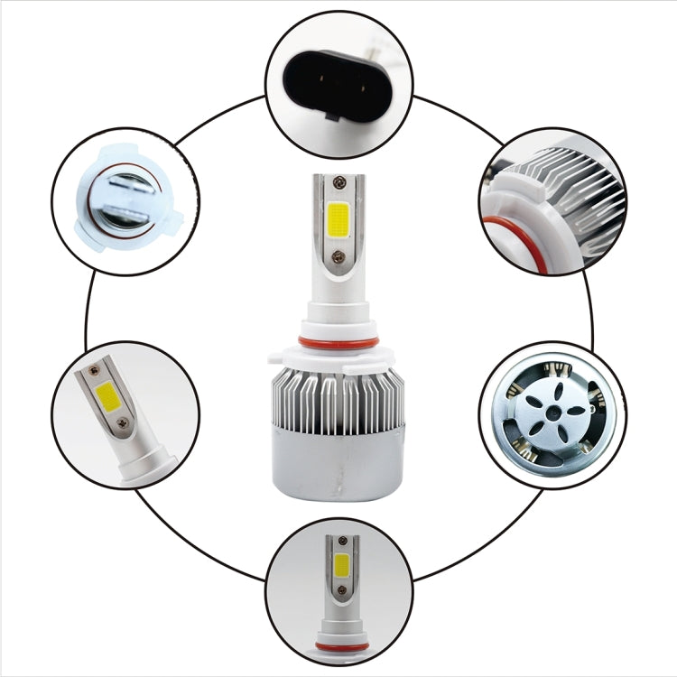 2pcs 9005 18W 1800LM 6000K Waterproof IP68 Car Auto LED Headlight with 2 COB LED Lamps, DC 9-36V, 9005