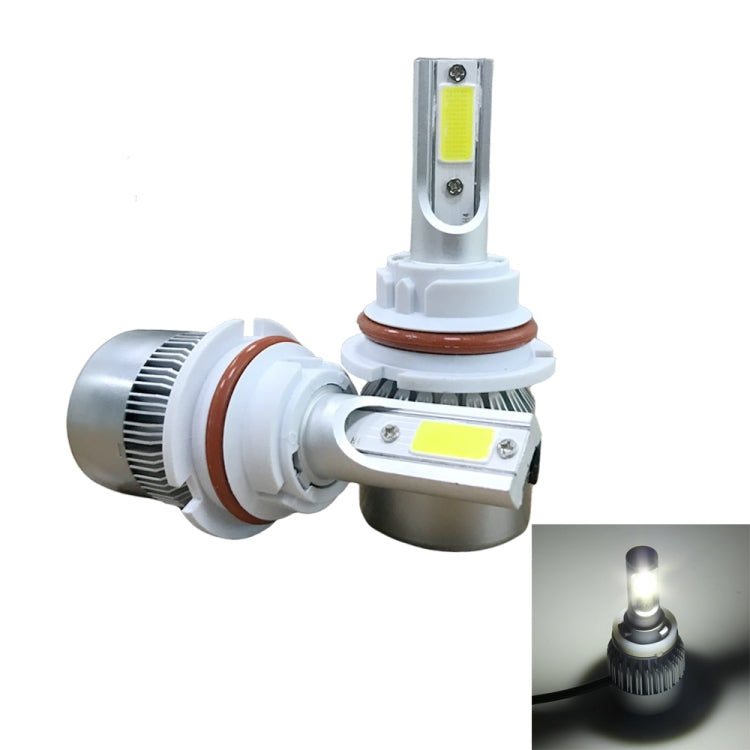 2pcs 9007 18W 1800LM 6000K Waterproof IP68 Car Auto LED Headlight with 2 COB LED Lamps, DC 9-36V, 9007