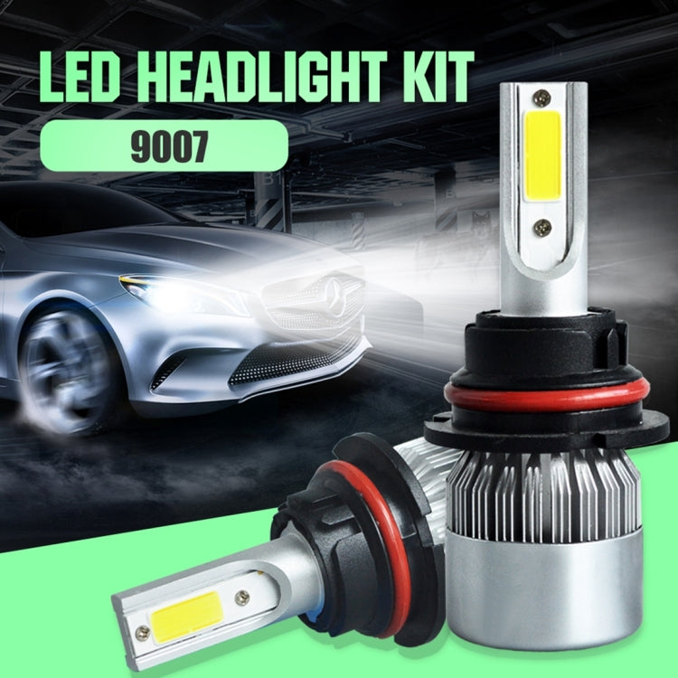 2pcs 9007 18W 1800LM 6000K Waterproof IP68 Car Auto LED Headlight with 2 COB LED Lamps, DC 9-36V, 9007