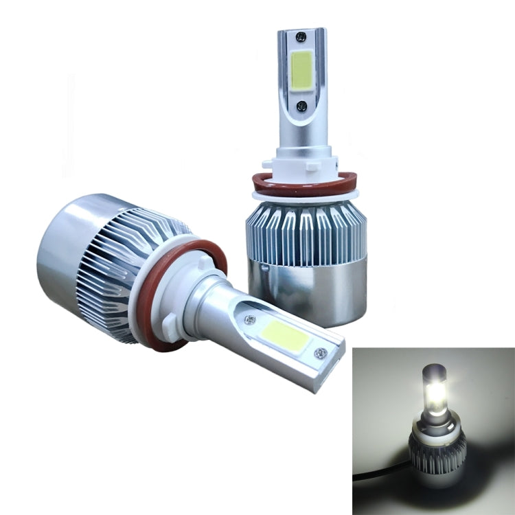 2pcs H8/H11 18W 1800LM 6000K Waterproof IP68 Car Auto LED Headlight with 2 COB LED Lamps, DC 9-36V, H8/H11