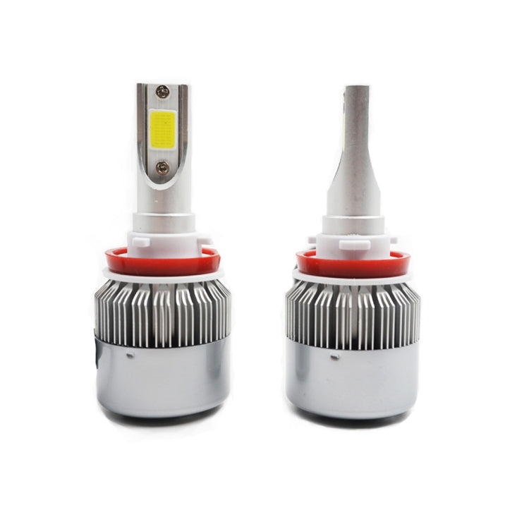 2pcs H8/H11 18W 1800LM 6000K Waterproof IP68 Car Auto LED Headlight with 2 COB LED Lamps, DC 9-36V, H8/H11