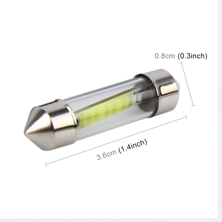 10 PCS 雙尖汽車LED閱讀燈 36mm 12V 白光