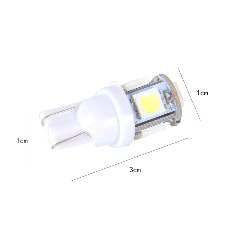 10個一賣 T10 色溫：5500K 5050-5smd LED 3W 汽車示寬燈 DC 12V
