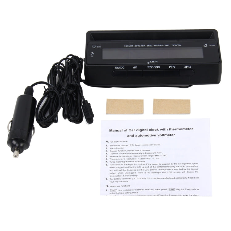 數碼汽車电子電壓溫度計 多功能电子電壓溫度計, Thermometer Voltage Meter