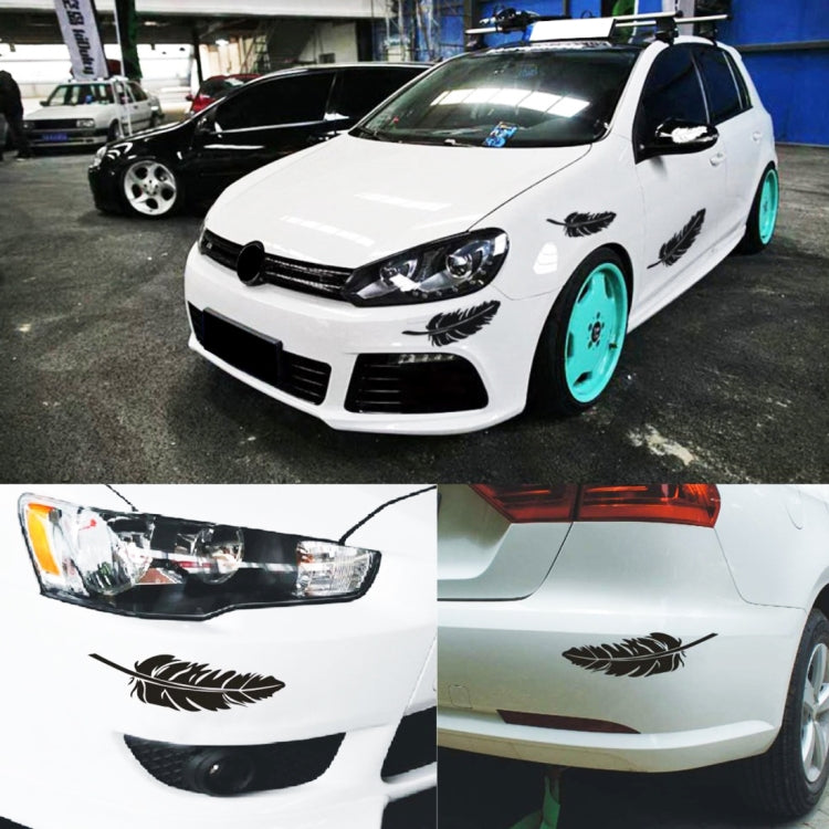 10個裝 羽毛形狀塑料車貼