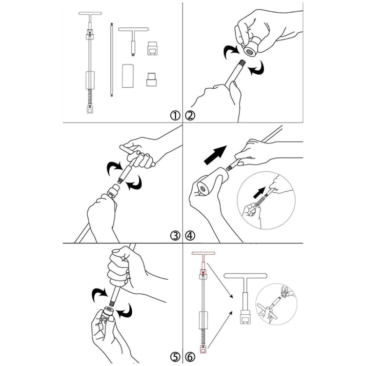 7件套 T拔式汽車凹陷鈑金維修工具套件PDR凹痕拉拔器