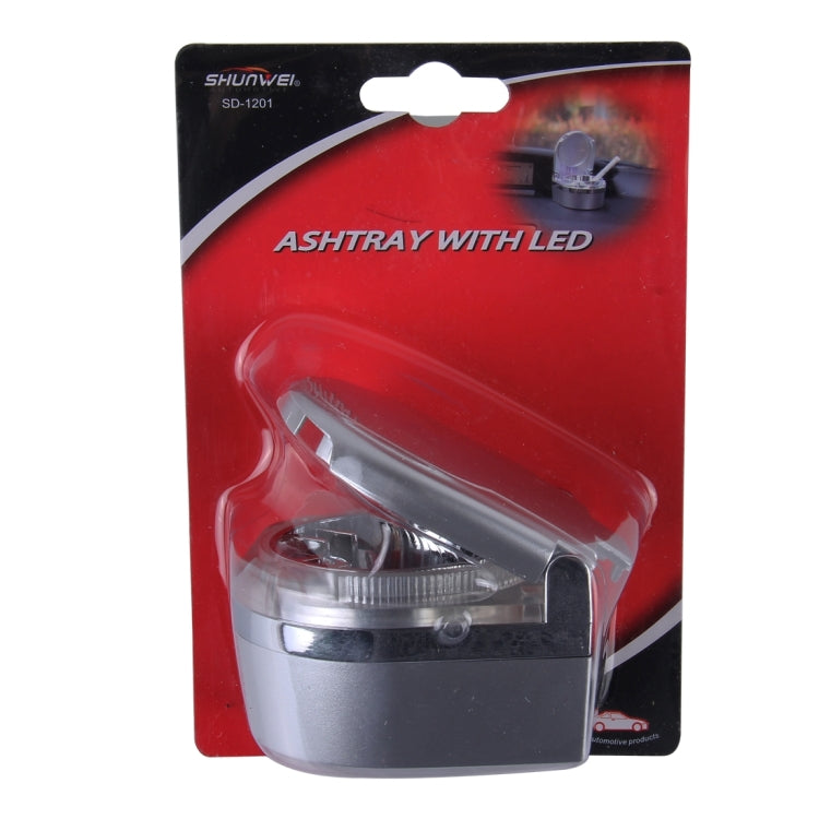 舜威 SD-1201 迷你可攜帶車載煙灰缸帶藍色LED燈 , SD-1201