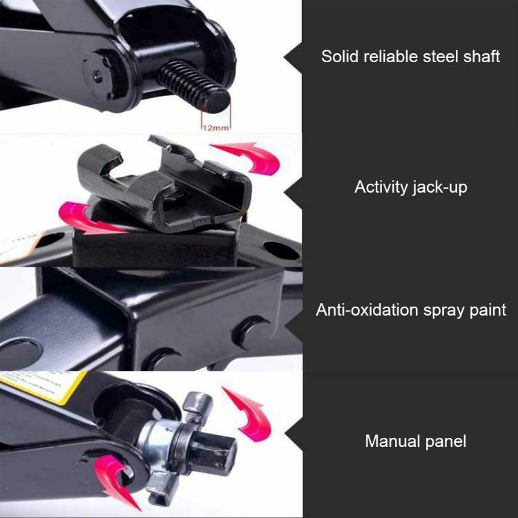 立牌 ST-103D 1噸承重 10-35厘米提升範圍 帶手動提升槓桿剪刀式千斤頂