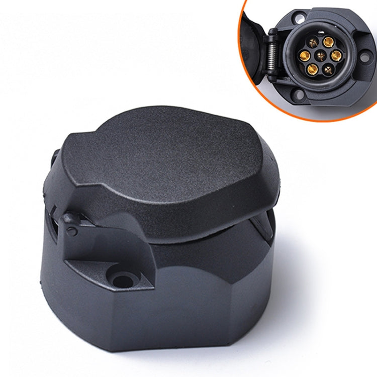 12V 7芯扁圓形拖車牽引車大巴插頭插座接線連接器 歐規