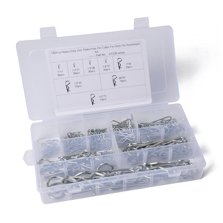 180件 汽車/輪船/車庫碳鋼鍍鋅鋼R型銷 開口銷