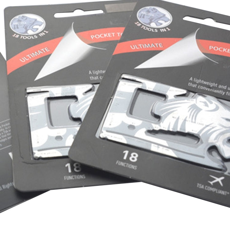 18合1 多功能不銹鋼戶外野營EDC口袋卡片工具 不銹鋼多功能卡片刀