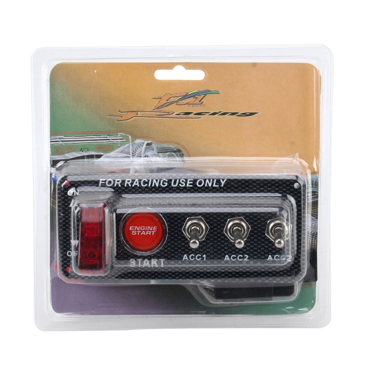 12V / 30A碳纖維LED點火開關面板發動機啟動按鈕LED汽車面板開關槓桿