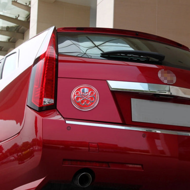 骷髏圖案圓形光亮金屬自由車貼 , Skull 4, Circular Skull