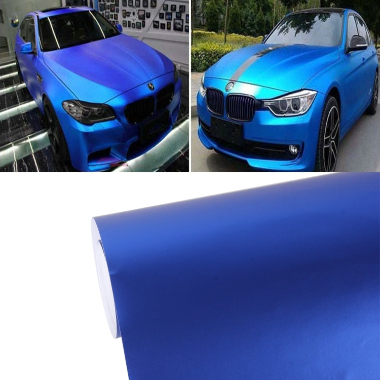 1.52m x 0.5m Ice Blue Metallic Matte Icy Ice Car Decal Wrap Auto Wrapping Vehicle Sticker Motorcycle Sheet Tint Vinyl Air Bubble Free