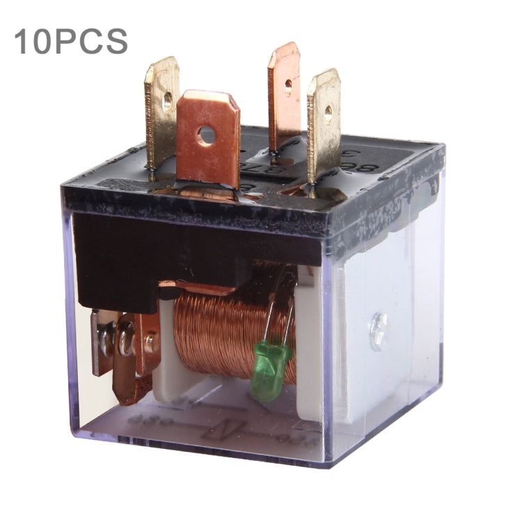 10個裝 JD-1912 80AMP 12V 防水型 四插 汽車繼電器帶警示燈