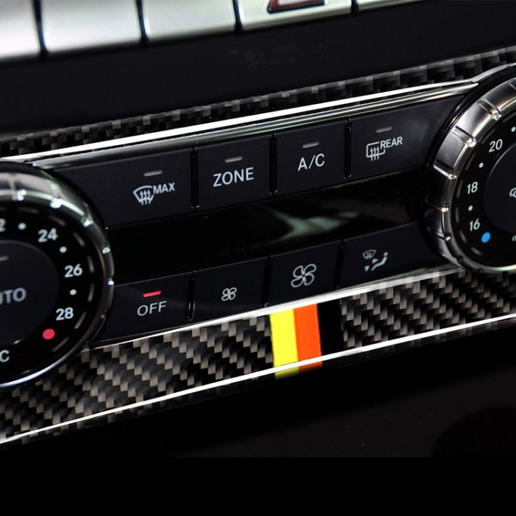 適用於奔馳W204 11-13款C級 汽車碳纖維德國國旗空調旋鈕控制面板裝飾貼紙, Air Conditioning Knob
