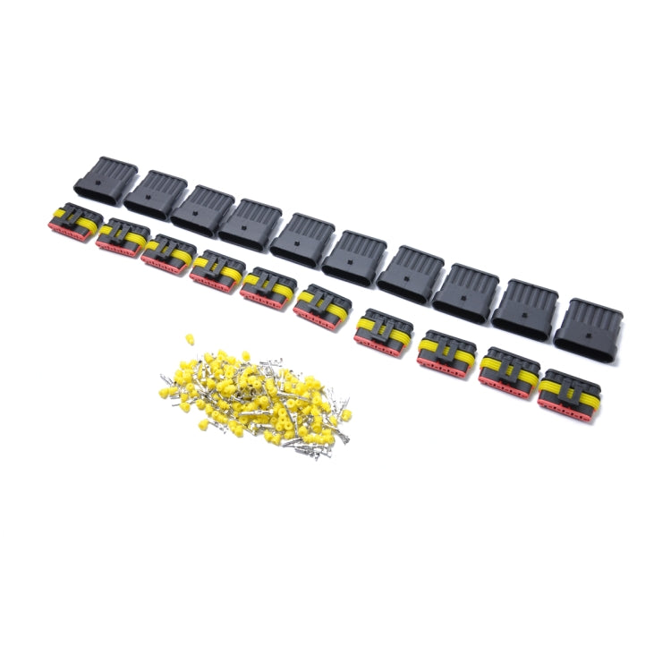 A0315 10套裝 6P-六孔1.5 汽車防水公母插頭 HID端子連接器 車用接插件