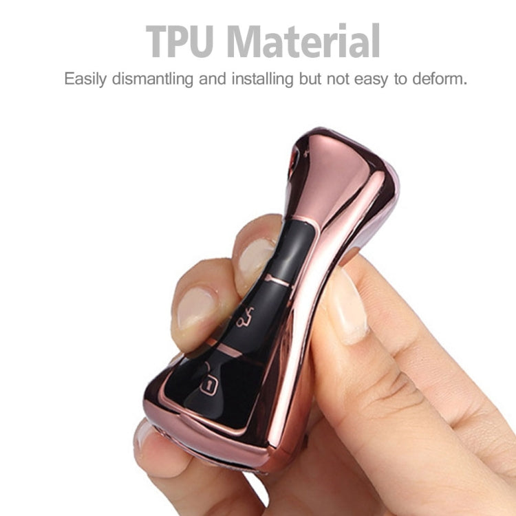 TPU One-piece Electroplating Opening Full Coverage Car Key Case for Volkswagen Lavida / SAGITAR / Jetta / C-TREK / BORA / Tiguan / Santana / POLO, Pink, Blue, Red, Silver