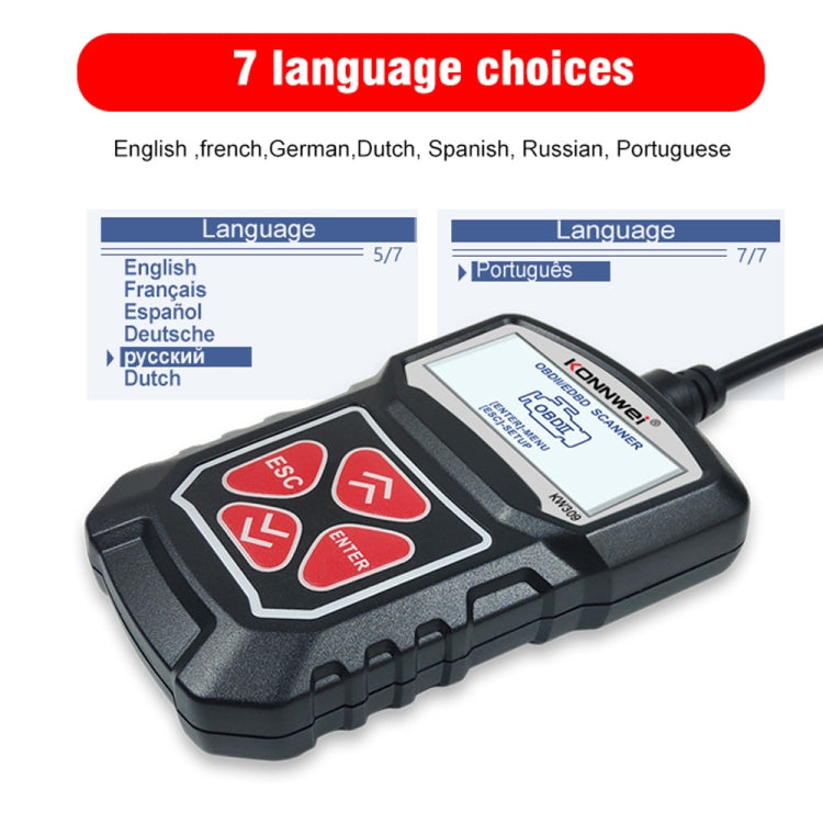 KONNWEI KW309 V309 V310 MS309 Code Reader OBD2 Scanner汽車故障掃描儀