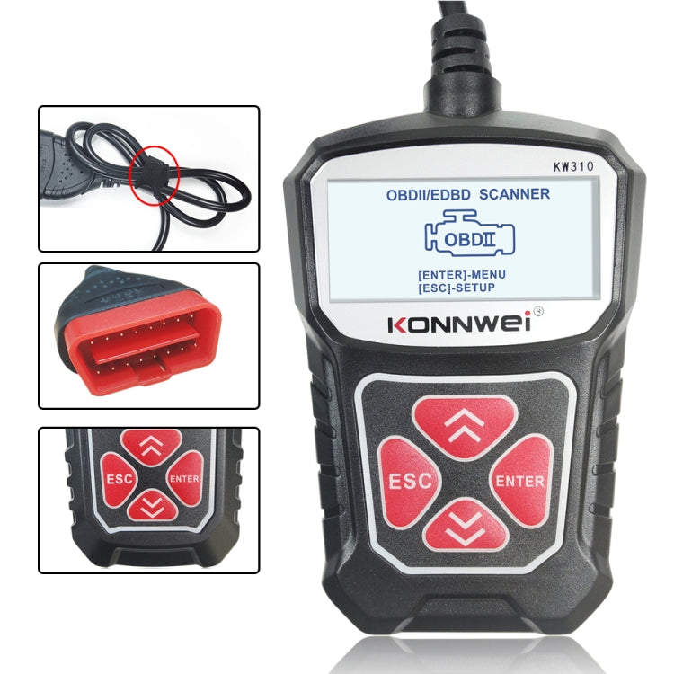 KONNWEI KW310 obd汽車故障檢測儀汽車診斷工具讀碼卡elm327 obd2
