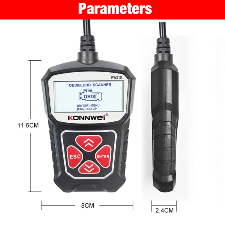 KONNWEI KW310 obd汽車故障檢測儀汽車診斷工具讀碼卡elm327 obd2