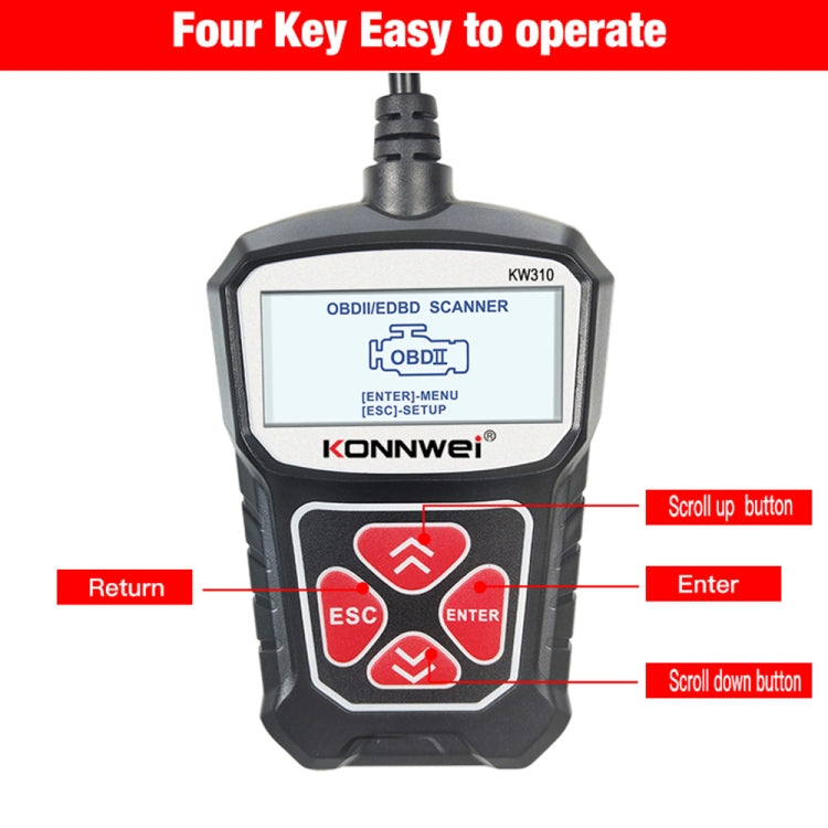 KONNWEI KW310 obd汽車故障檢測儀汽車診斷工具讀碼卡elm327 obd2