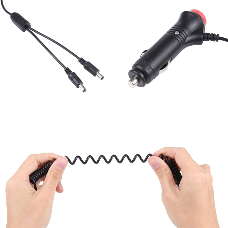12-24V汽車點煙器開關插頭轉DC5.5x2.1mm車充 彈簧電源線