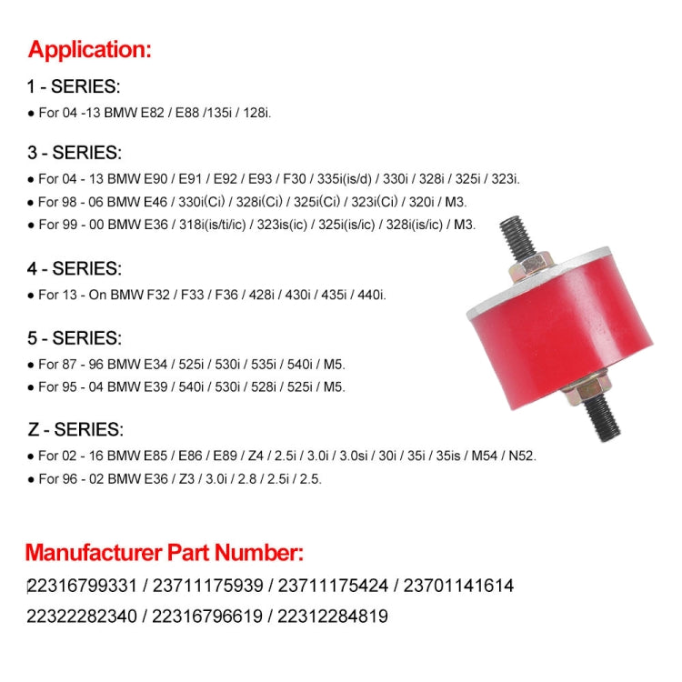 適用於BMW E34 / E90 汽車變速箱支撐膠墊 22316799331