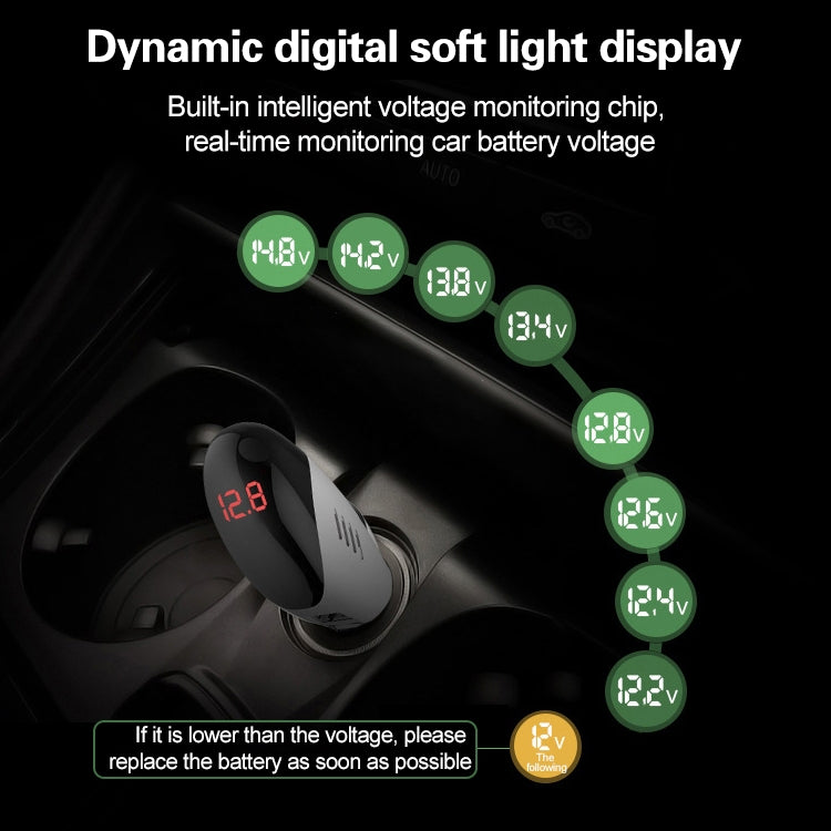 多功能除甲醛空氣凈化器 QC3.0車載手機充電器顯屏