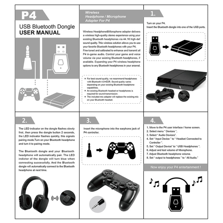適用於PS4 USB 4.0藍牙適配器