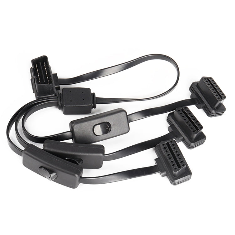 16PIN汽車超薄一分三OBD2延長線 帶開關