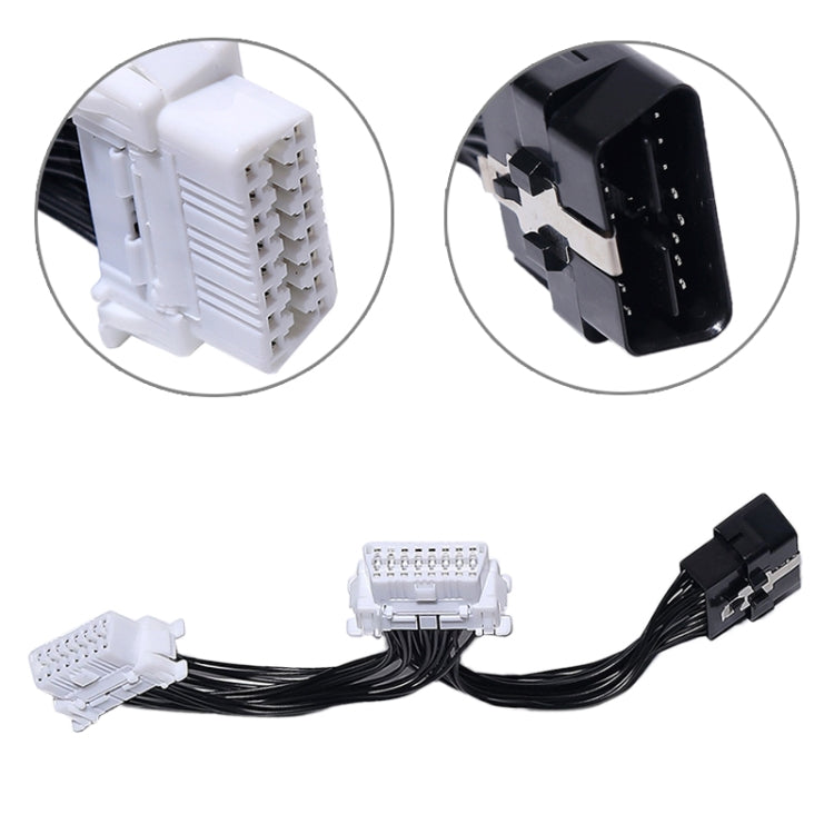 16PIN 汽車一拖二OBD2延長線拓展線