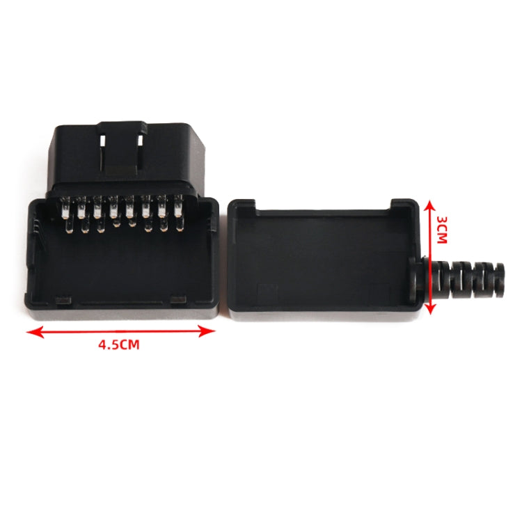 16PIN 汽車OBD2公頭連接器 OBD插頭+殼+SR