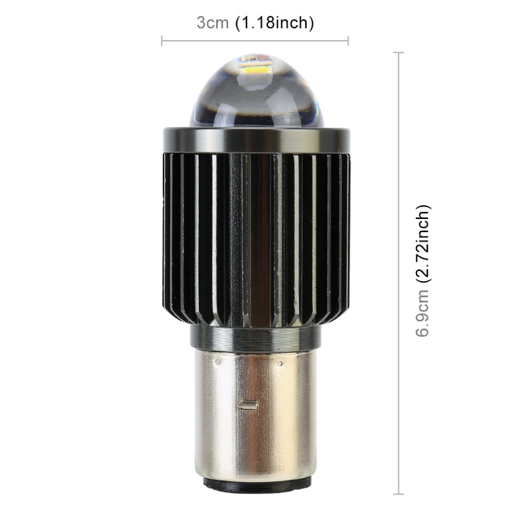 BA20D DC12-80V / 10W / 6000K / 3000K / 800LM 雙色摩托車大燈 帶透鏡