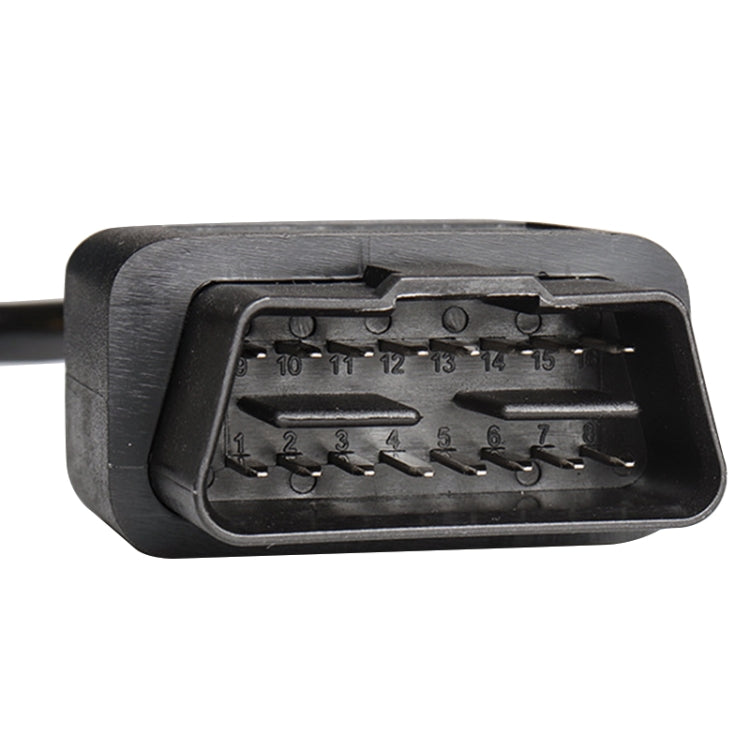 16PIN 汽車OBD2公頭連接線開口線, 線長: 60cm